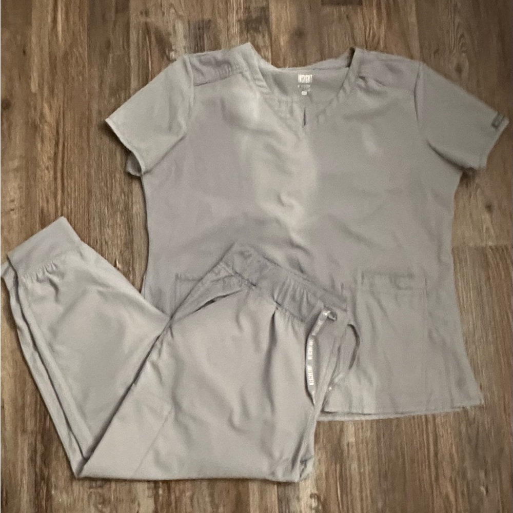 Gray med couture Scrub Set